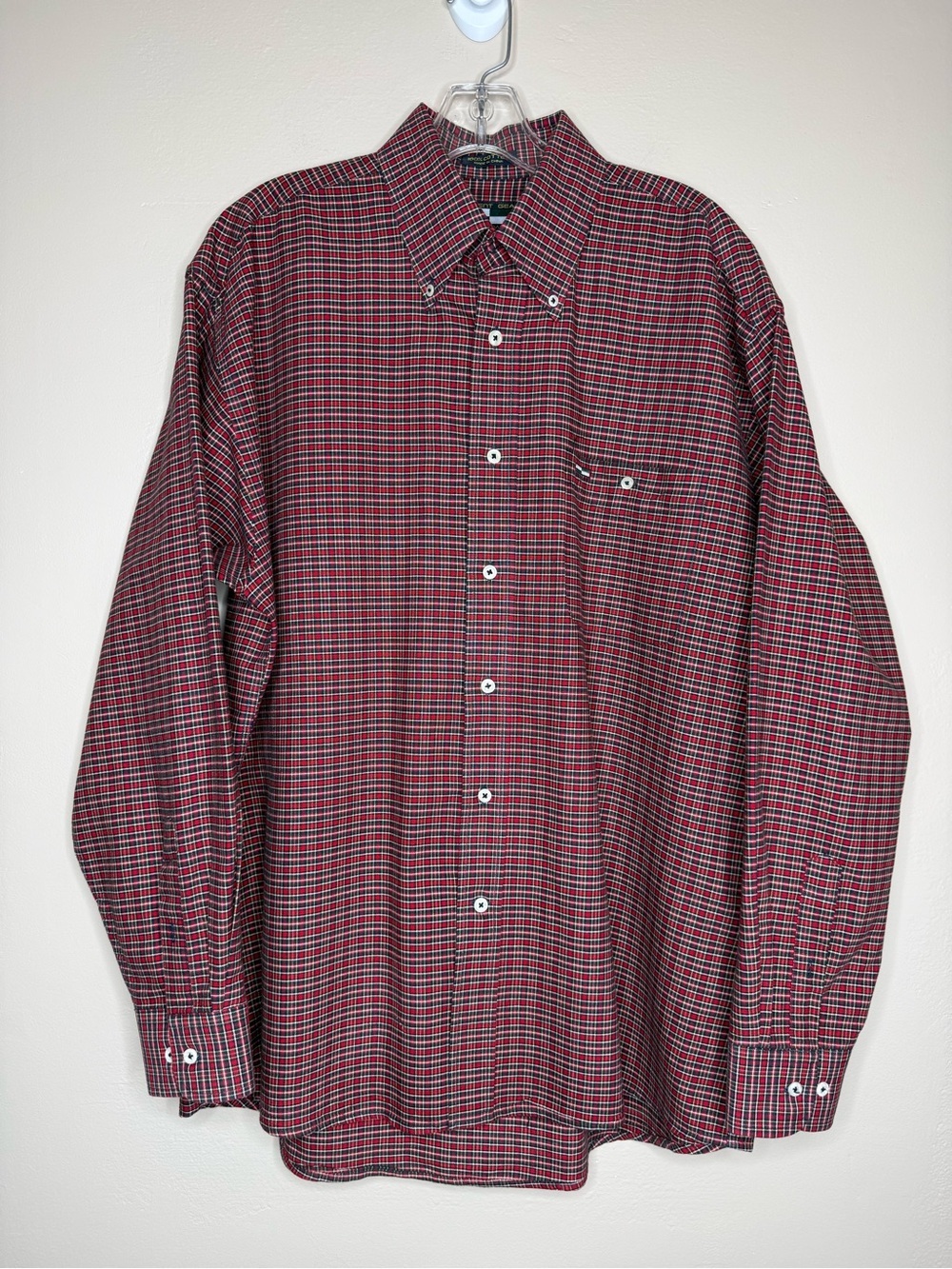 Urgent Gear Winter Weight Cotton Red Check Button-Down Shirt Size Large